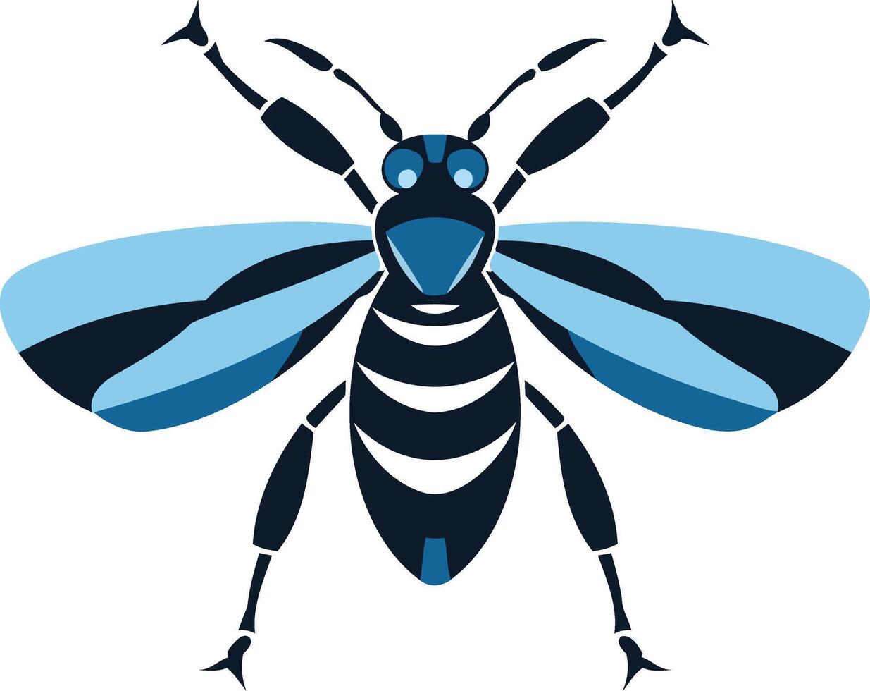 Blue and Black Abstract Bee Illustration vector