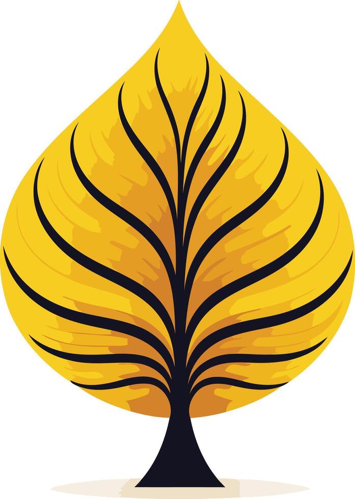 Abstract Tree with Golden Leaves vector