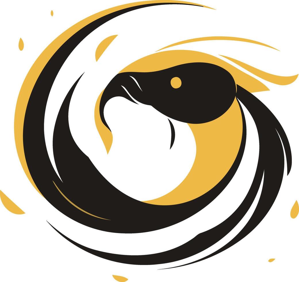 Abstract Black and Yellow Bird Design vector