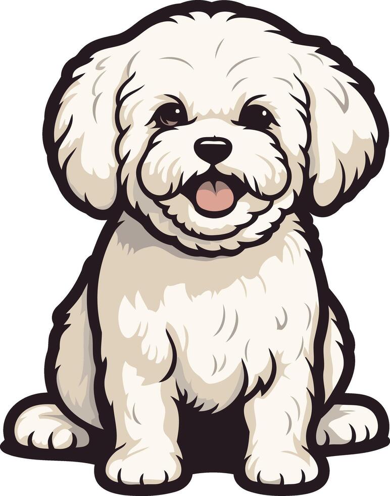 Adorable White Poodle Puppy Illustration vector