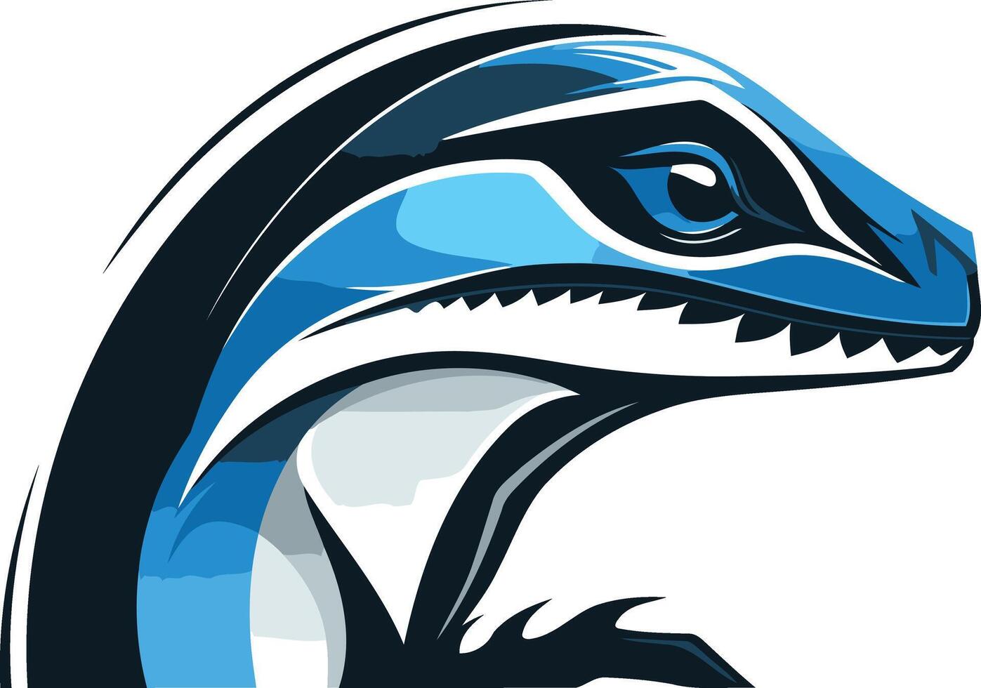 Blue Raptor Head Illustration vector