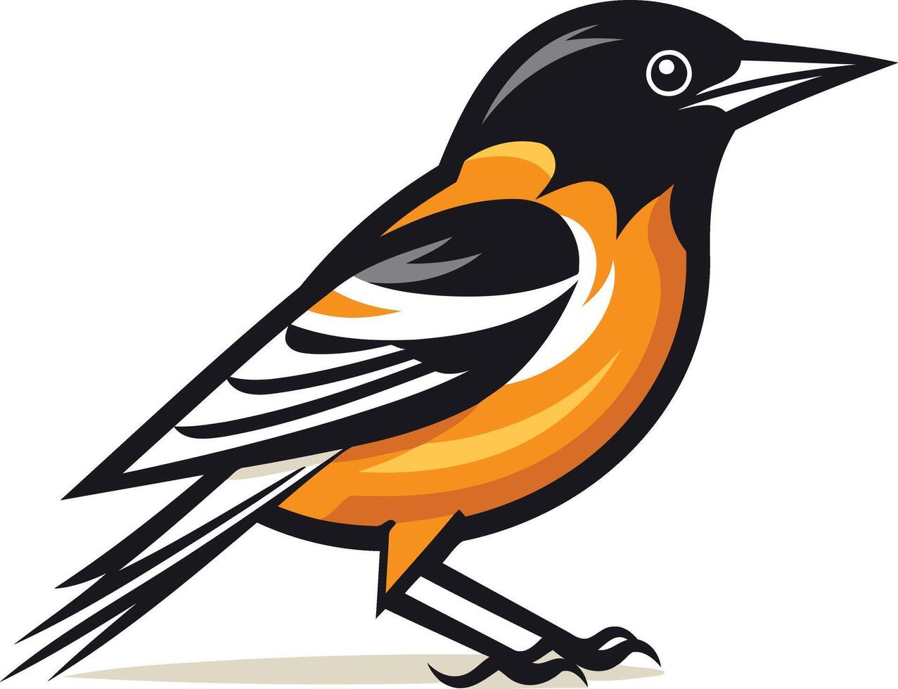 Cartoon Illustration of a Baltimore Oriole vector