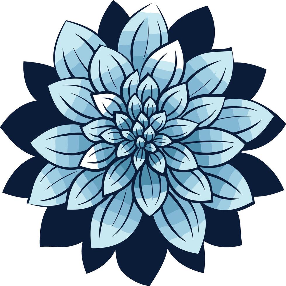 Blue Flower with Navy Background vector