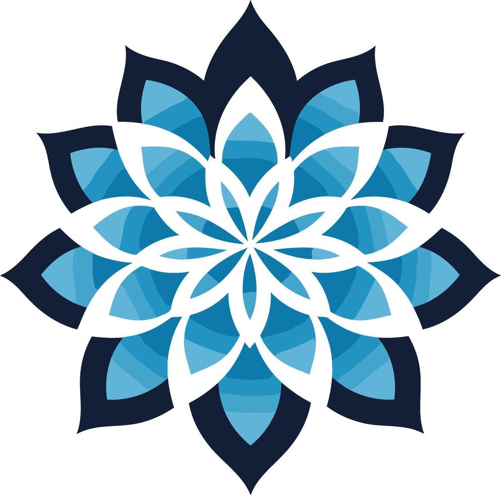 Abstract Blue and White Mandala vector
