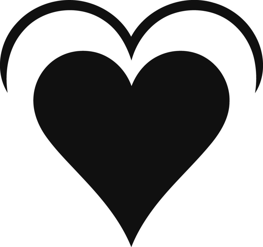 Heart with a Double Curve vector