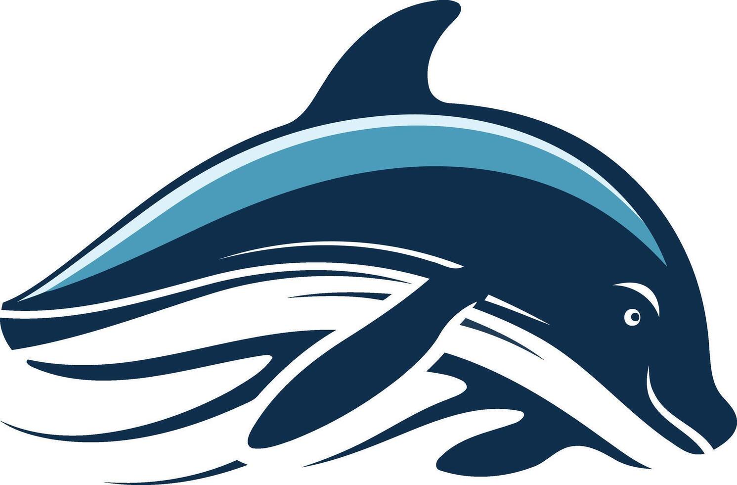 Dolphin Leaping Through Waves vector