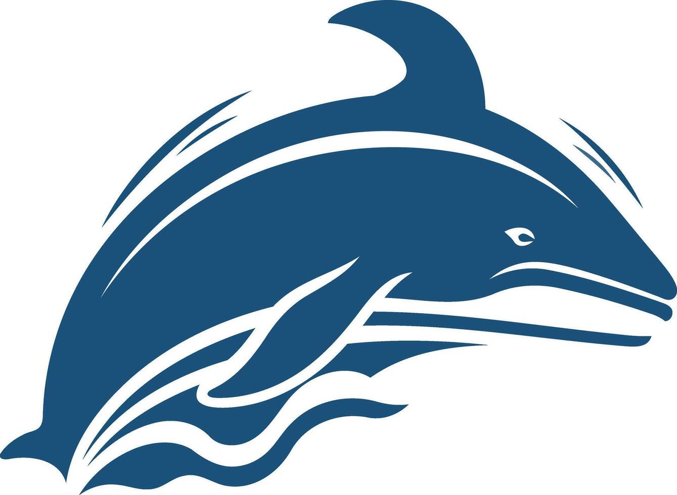 Blue Dolphin Leaping Through Waves vector