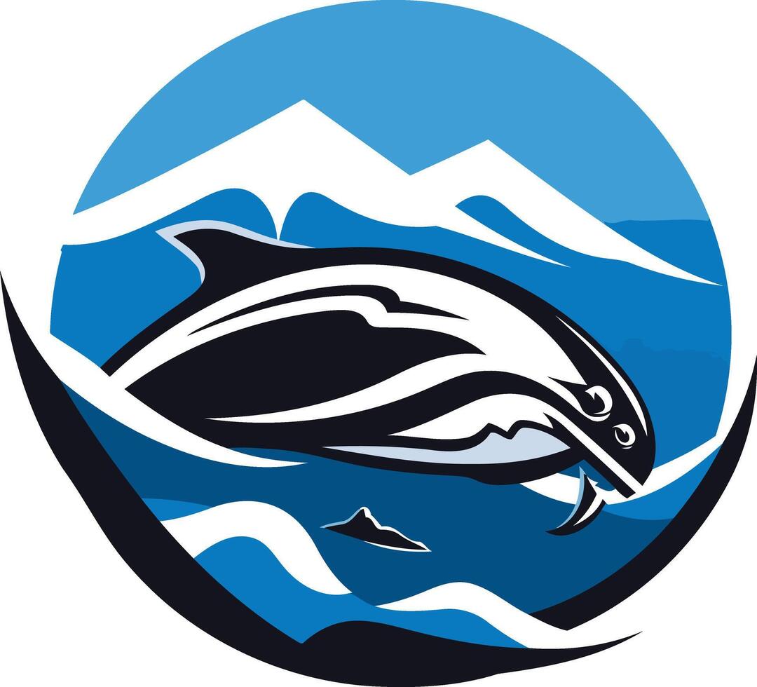 Dolphin Leaping Through Waves vector
