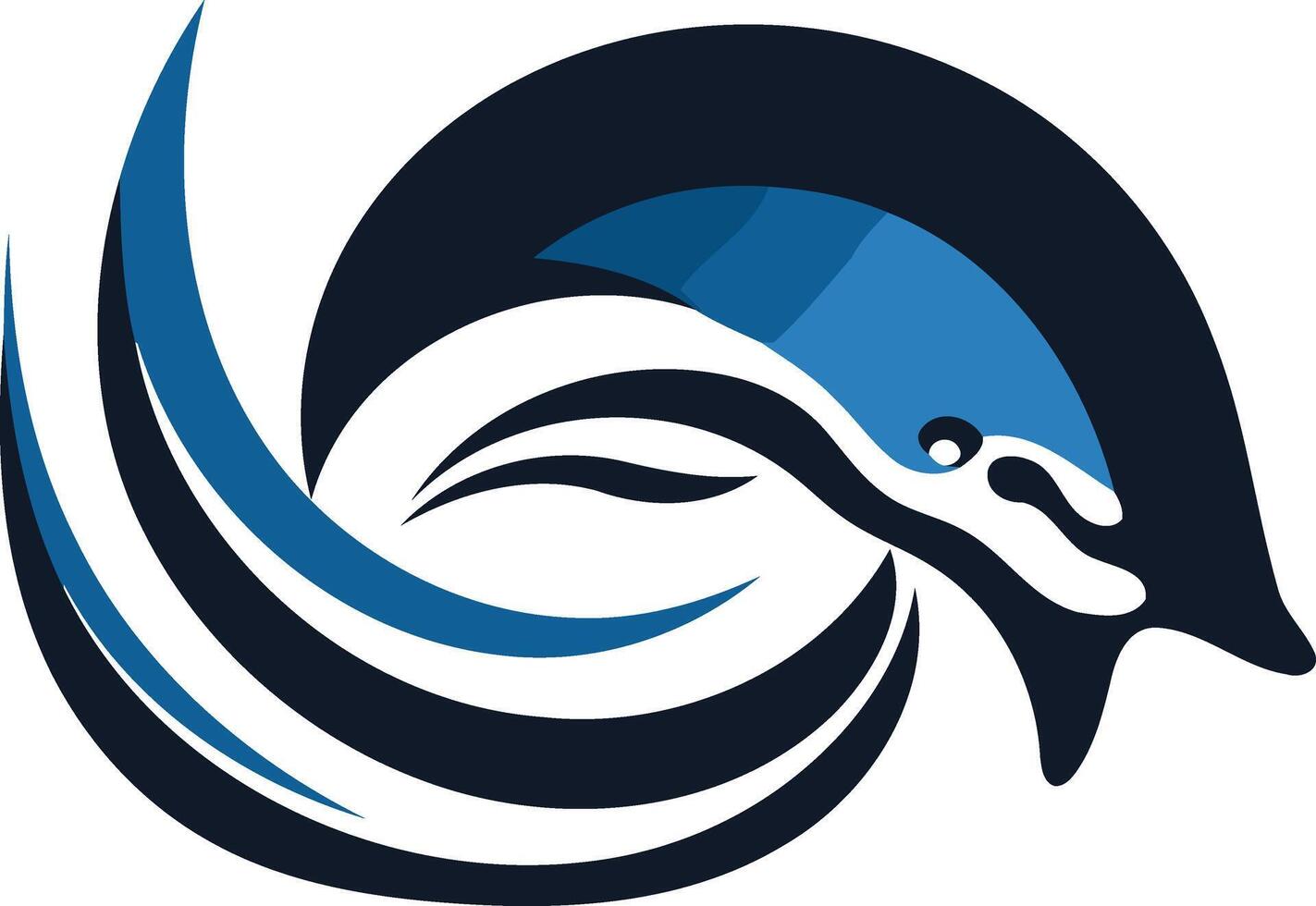 Abstract Dolphin Logo with Waves vector