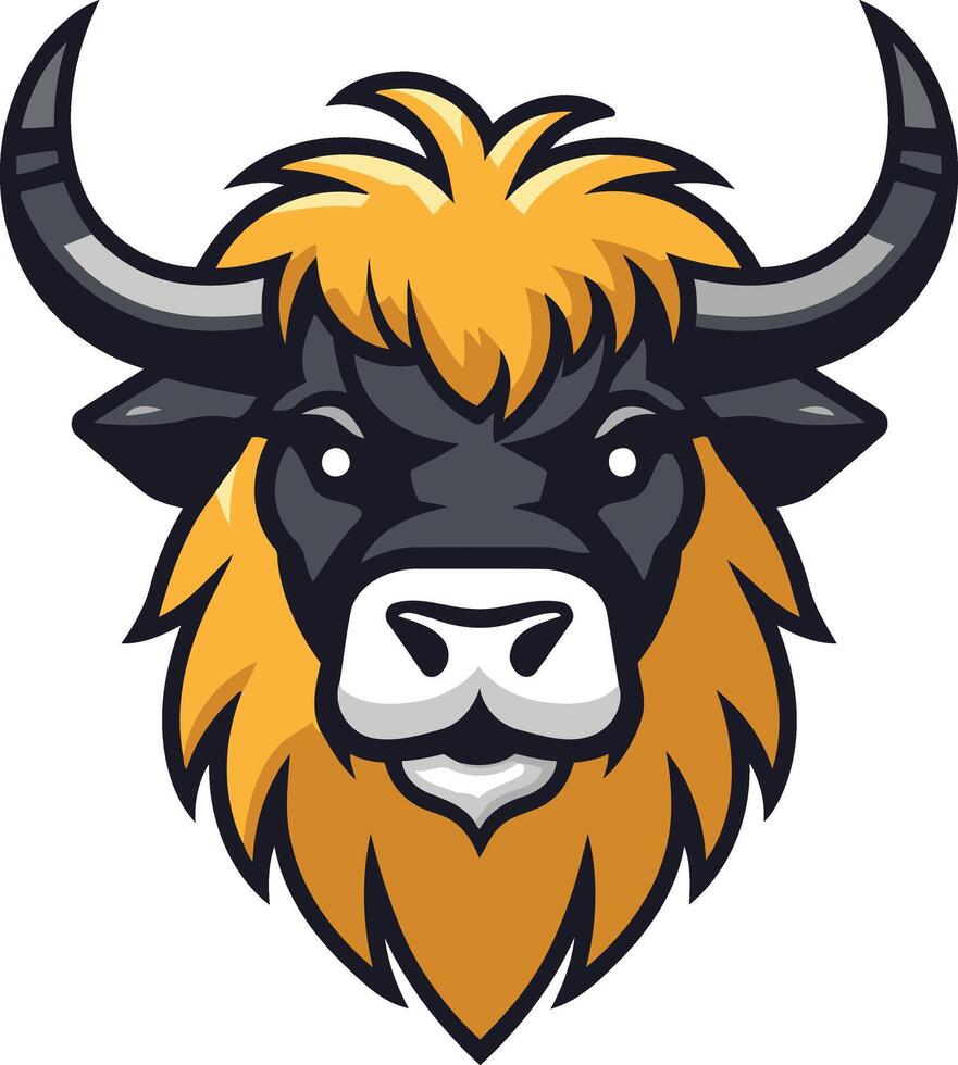 Illustration of a Bull's Head with Orange Fur vector