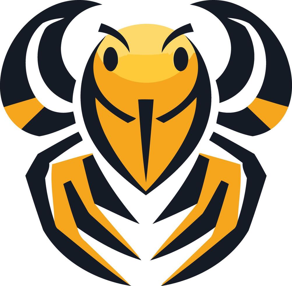Abstract Yellow and Black Wasp Illustration vector