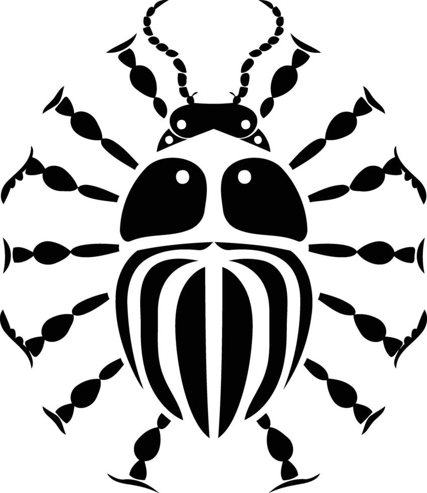 Stylized black and white insect illustration, perfect for tattoo designs, branding, or graphic design projects vector