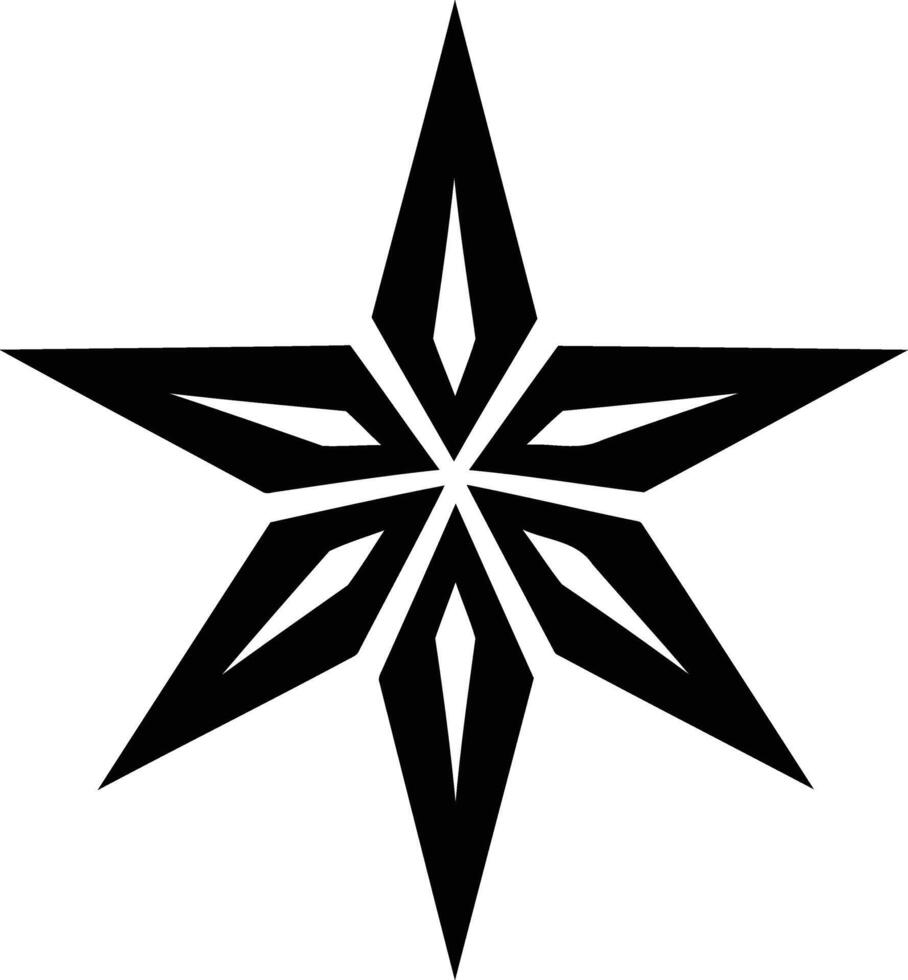 A bold, geometric star with intricate detail vector