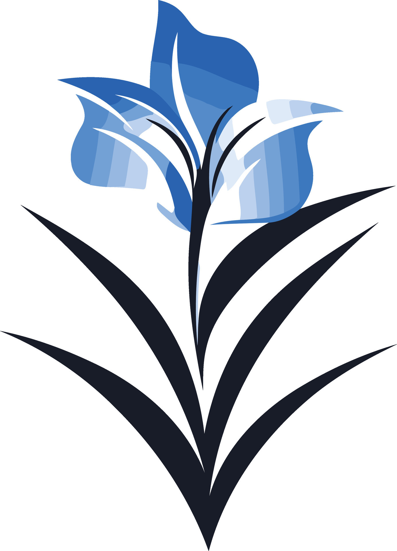 Abstract Blue Flower with Black Stem 49261169 Vector Art at Vecteezy