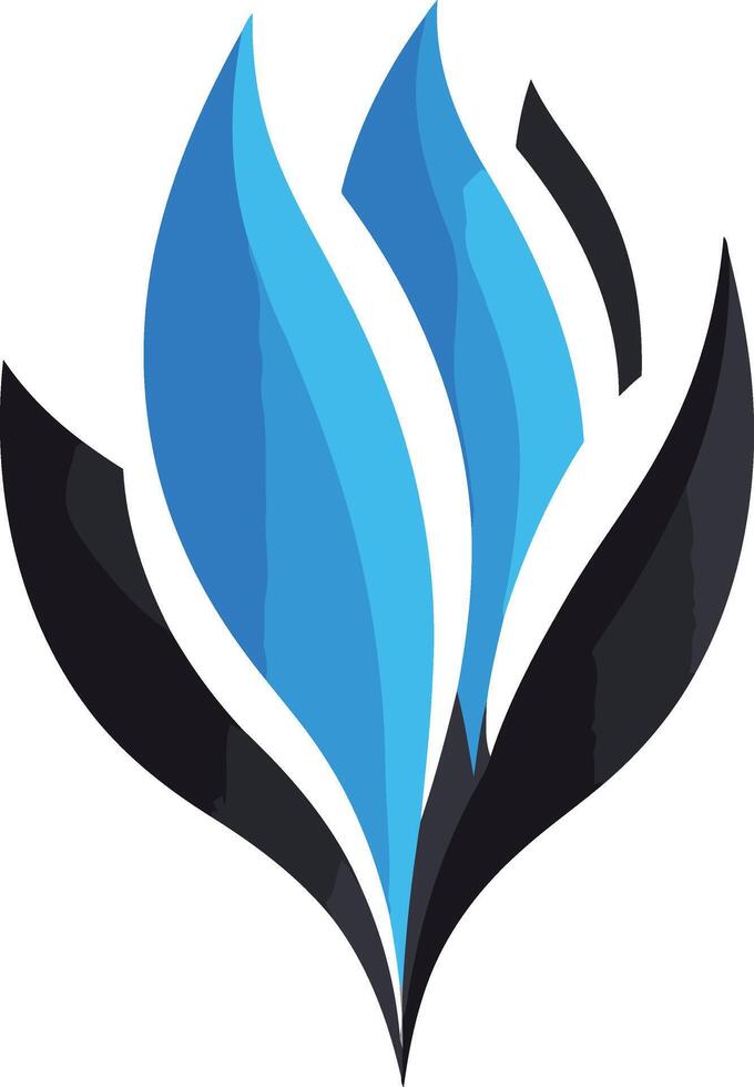 Abstract Blue and Black Floral Logo vector