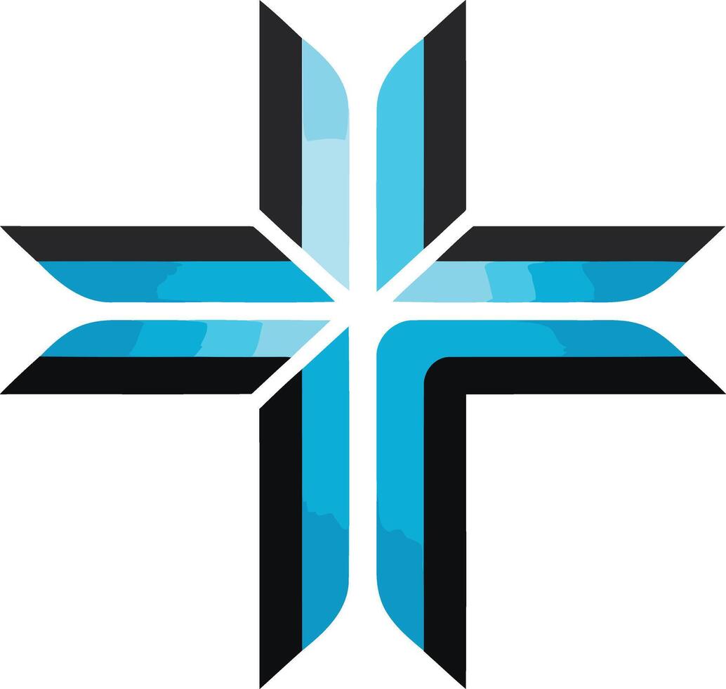 Abstract Blue and Black Cross Logo vector