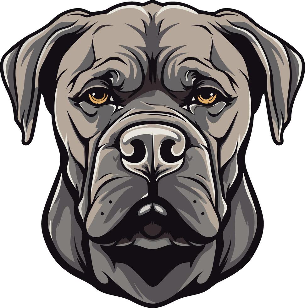 Close Up Portrait of a Powerful Dog vector
