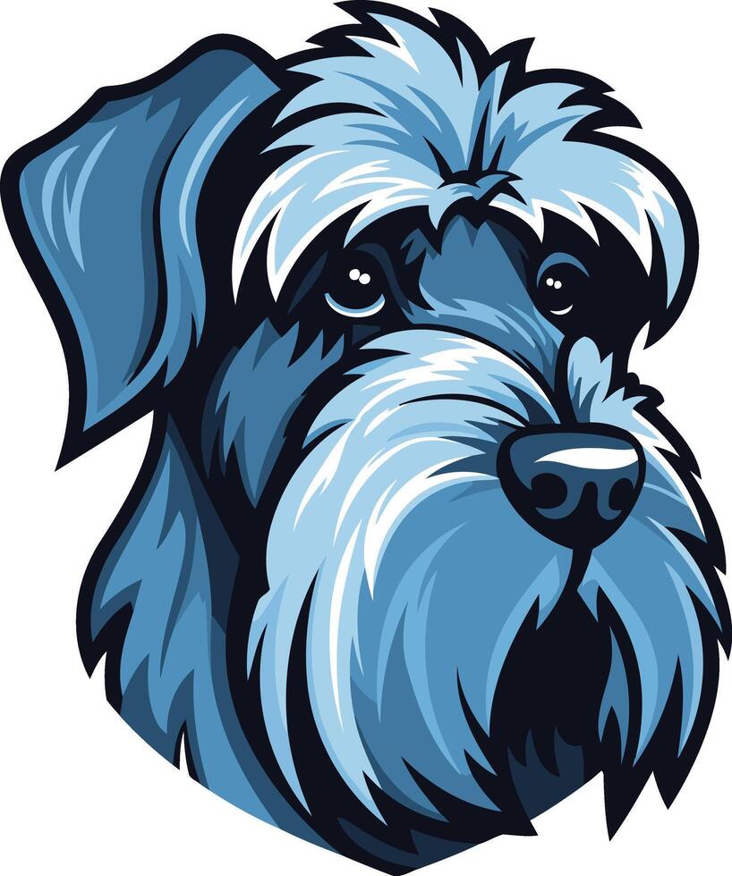 Blue Miniature Schnauzer Portrait vector