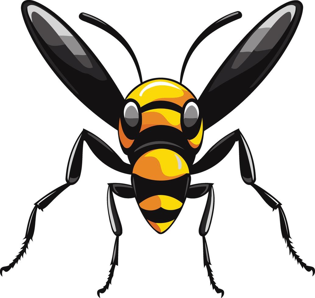 Cartoon Illustration of a Wasp vector