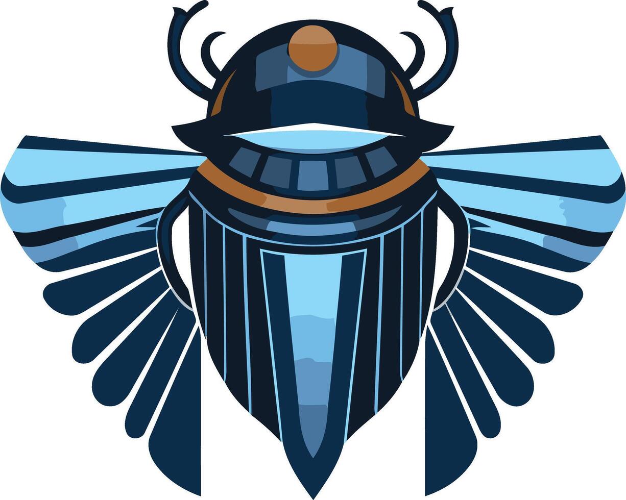 Scarab Beetle with Wings vector