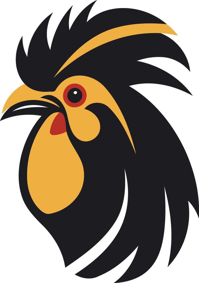 Stylized Rooster Head Illustration vector