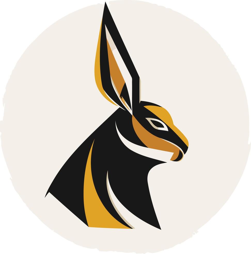 Abstract Black and Yellow Rabbit vector