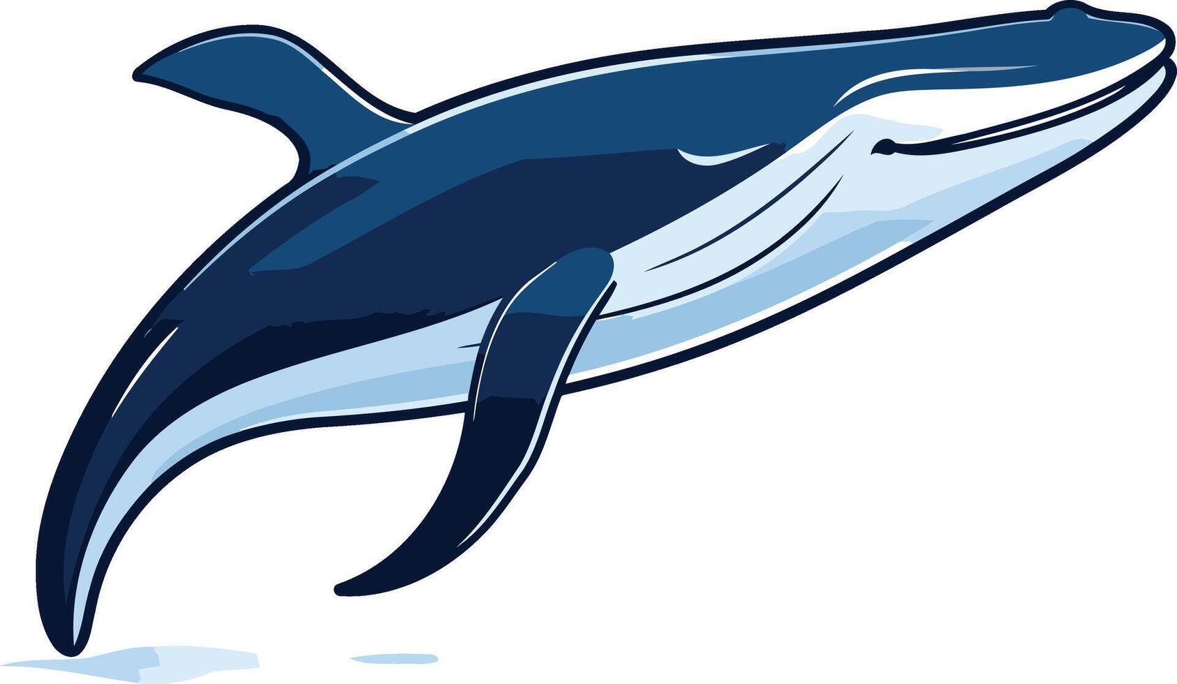 Blue Whale Illustration on White Background vector