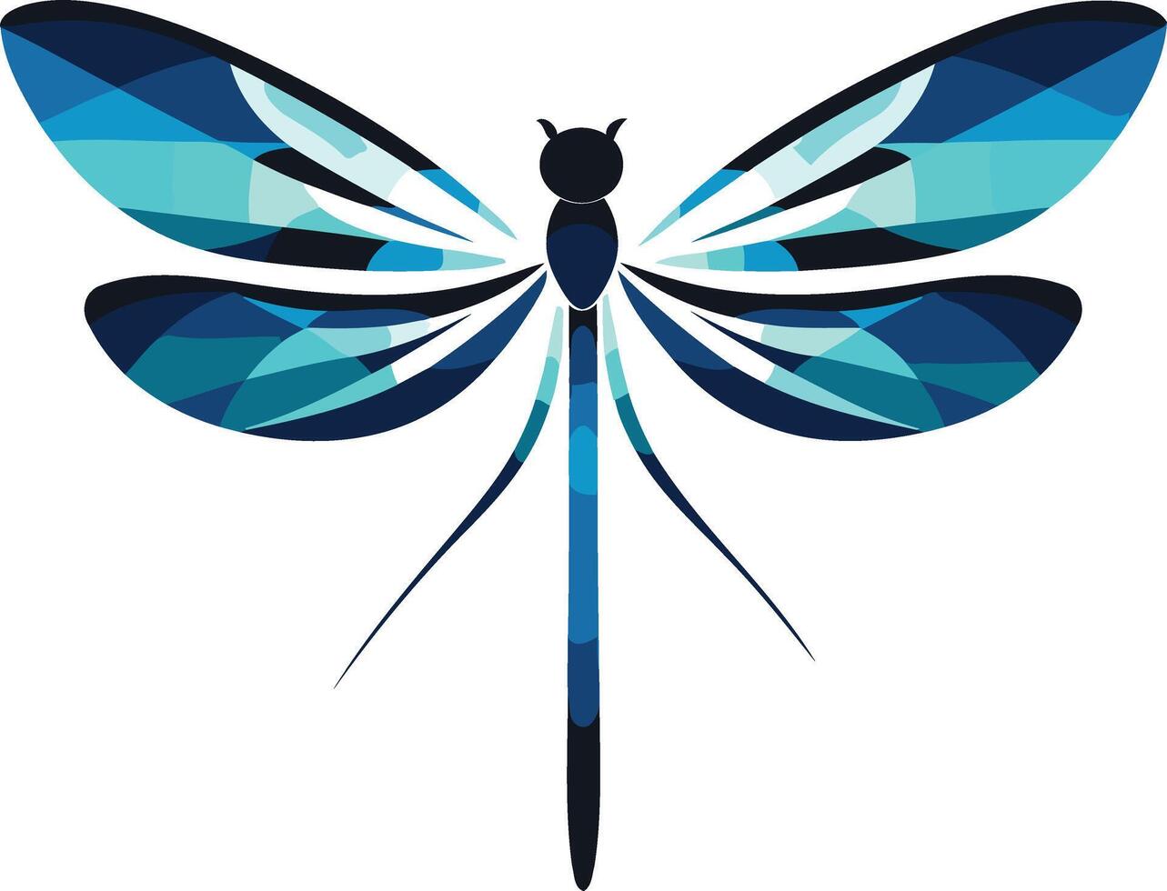Abstract Blue Dragonfly Illustration vector