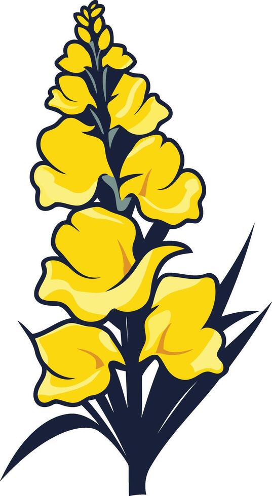 Yellow Flower Illustration on White Background vector