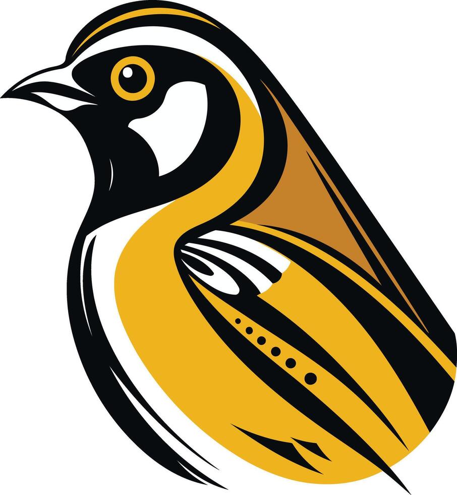 Stylized Yellow Bird Illustration vector