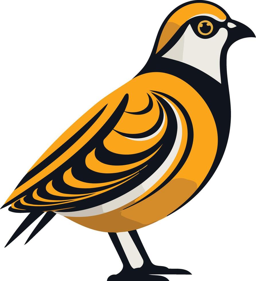 Stylized Illustration of a Bird in Yellow and Black vector