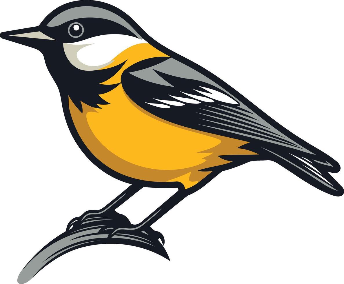 Cartoon Illustration of a Yellow Bird vector