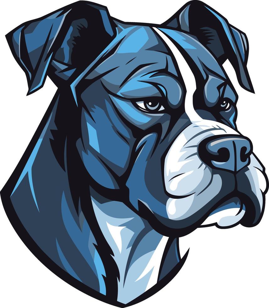 Close Up Portrait of a Blue and White Boxer Dog vector