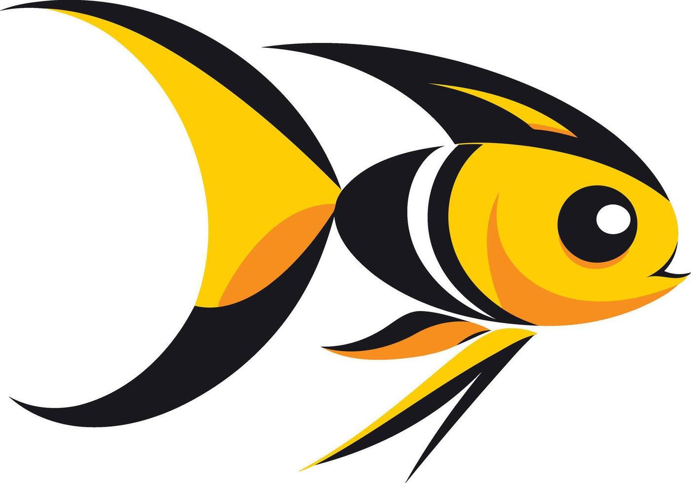Yellow and Black Fish Illustration vector
