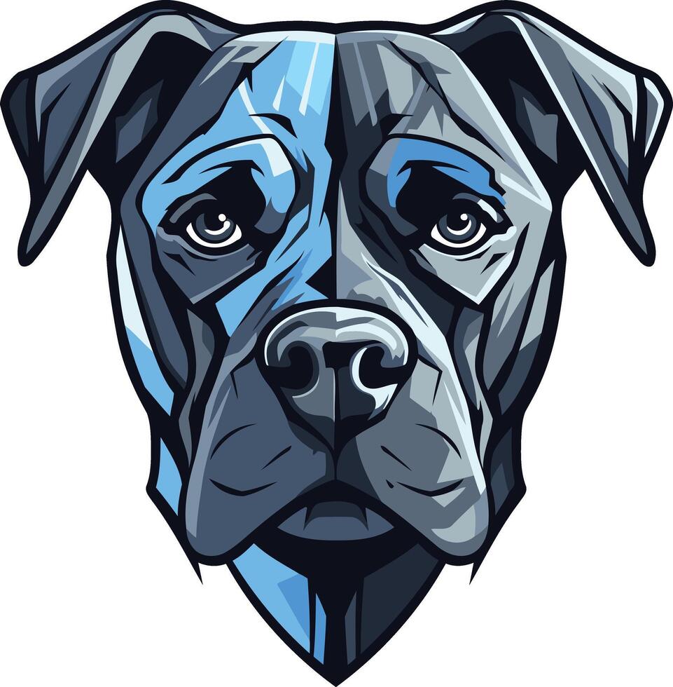 Close up Portrait of a Blue Eyed Pit Bull vector