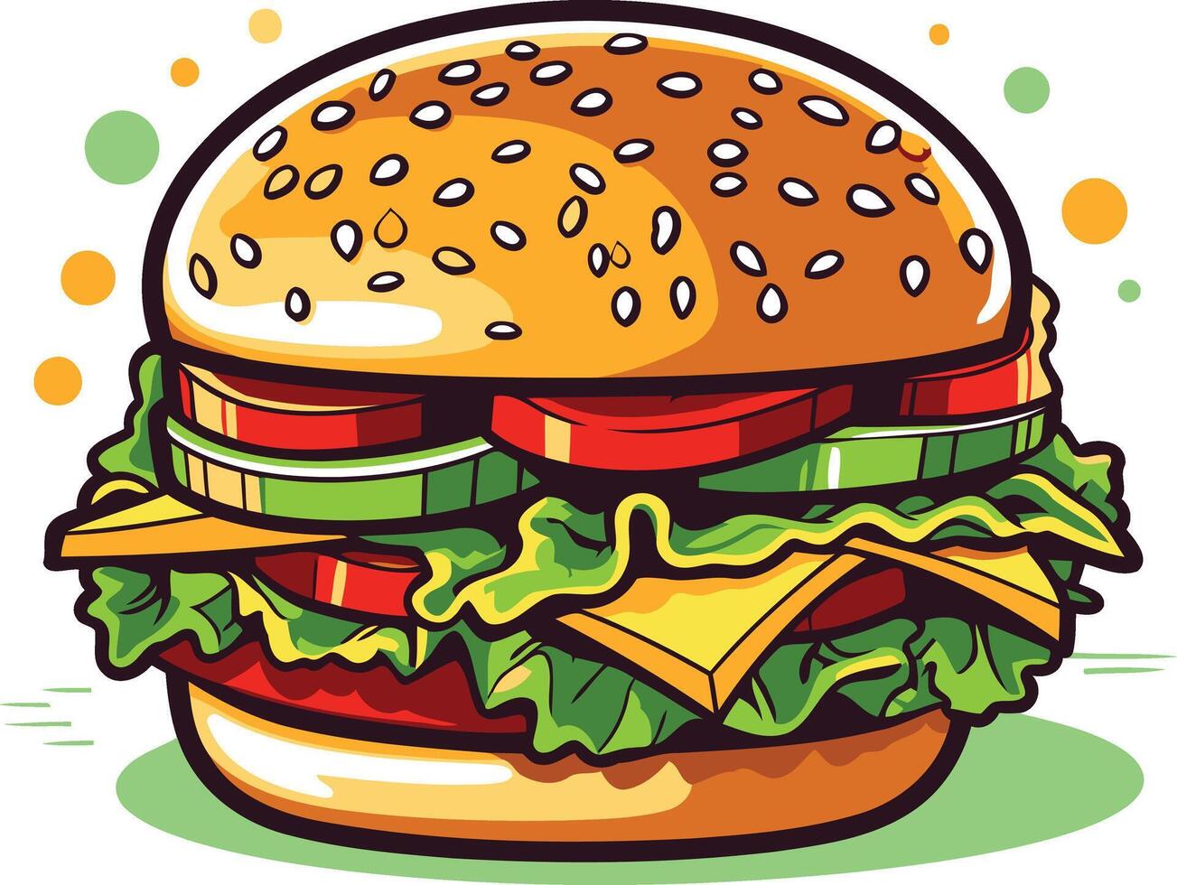 Cartoon Illustration of a Delicious Burger vector