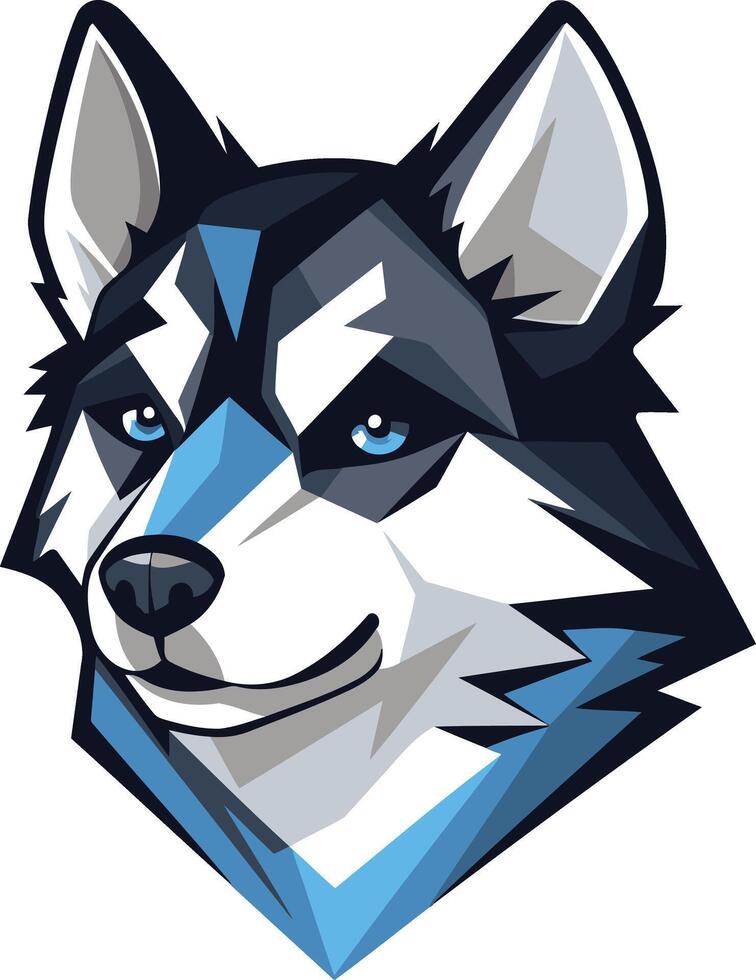 Stylized Husky Portrait vector