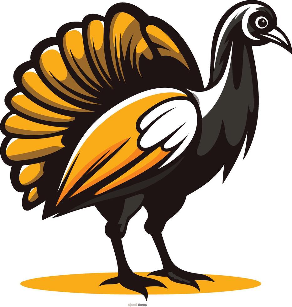 A Colorful Illustration of a Turkey vector