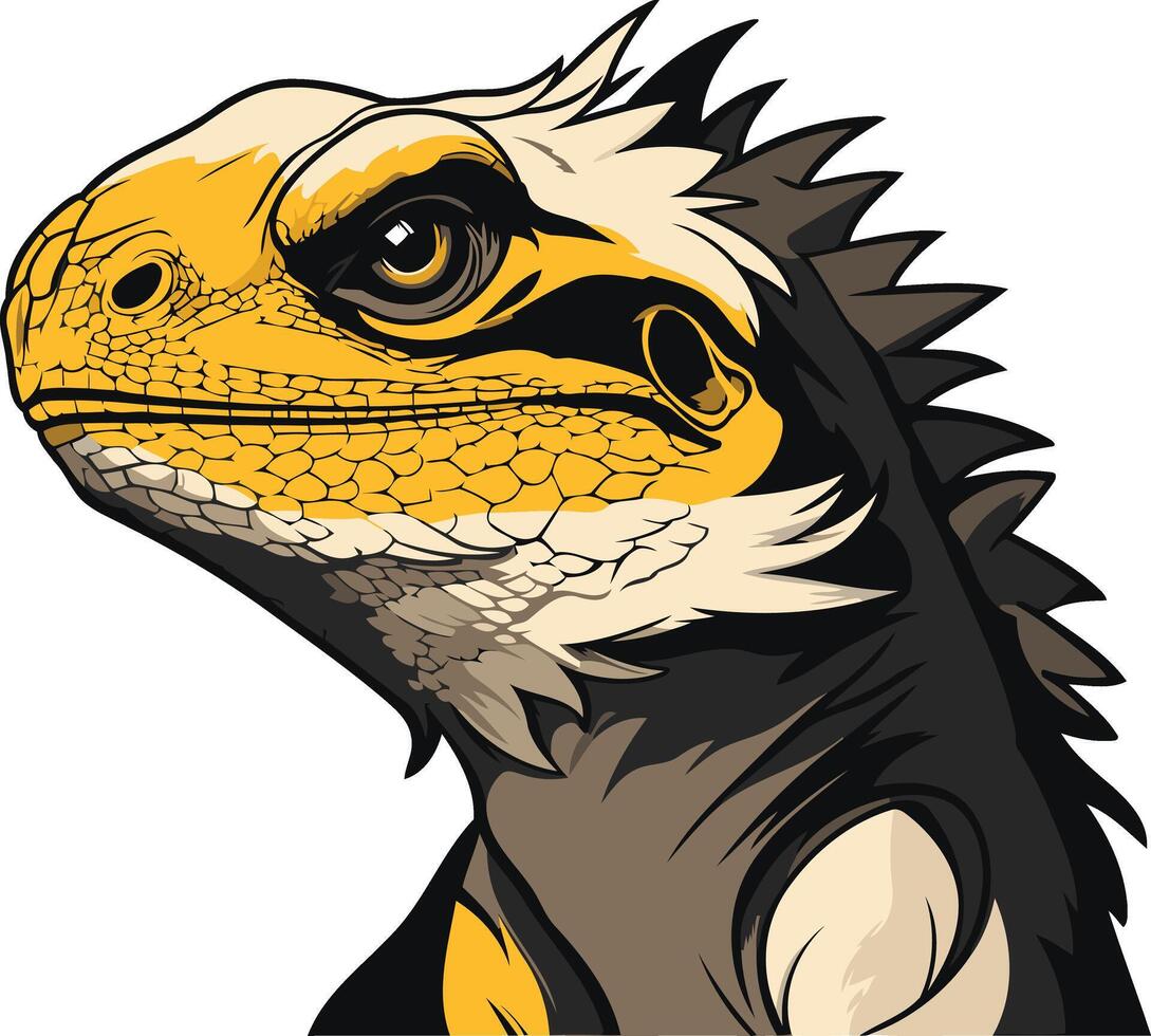 Yellow Bearded Dragon Portrait vector
