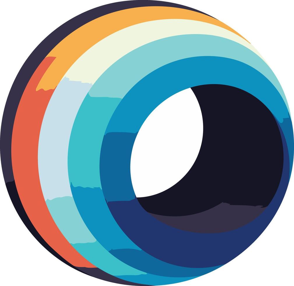 Abstract Circular Design in Blue and Orange Hues vector