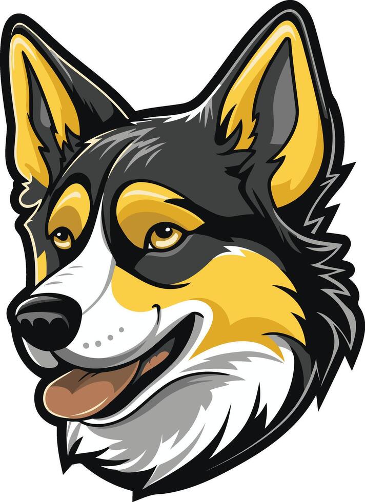 Cartoon Dog with Black and Yellow Fur vector