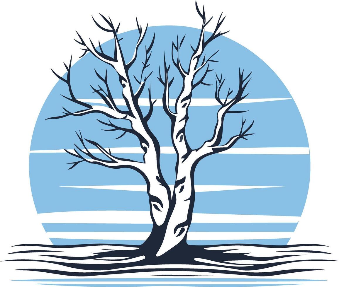 Bare Tree Against a Blue Sky vector