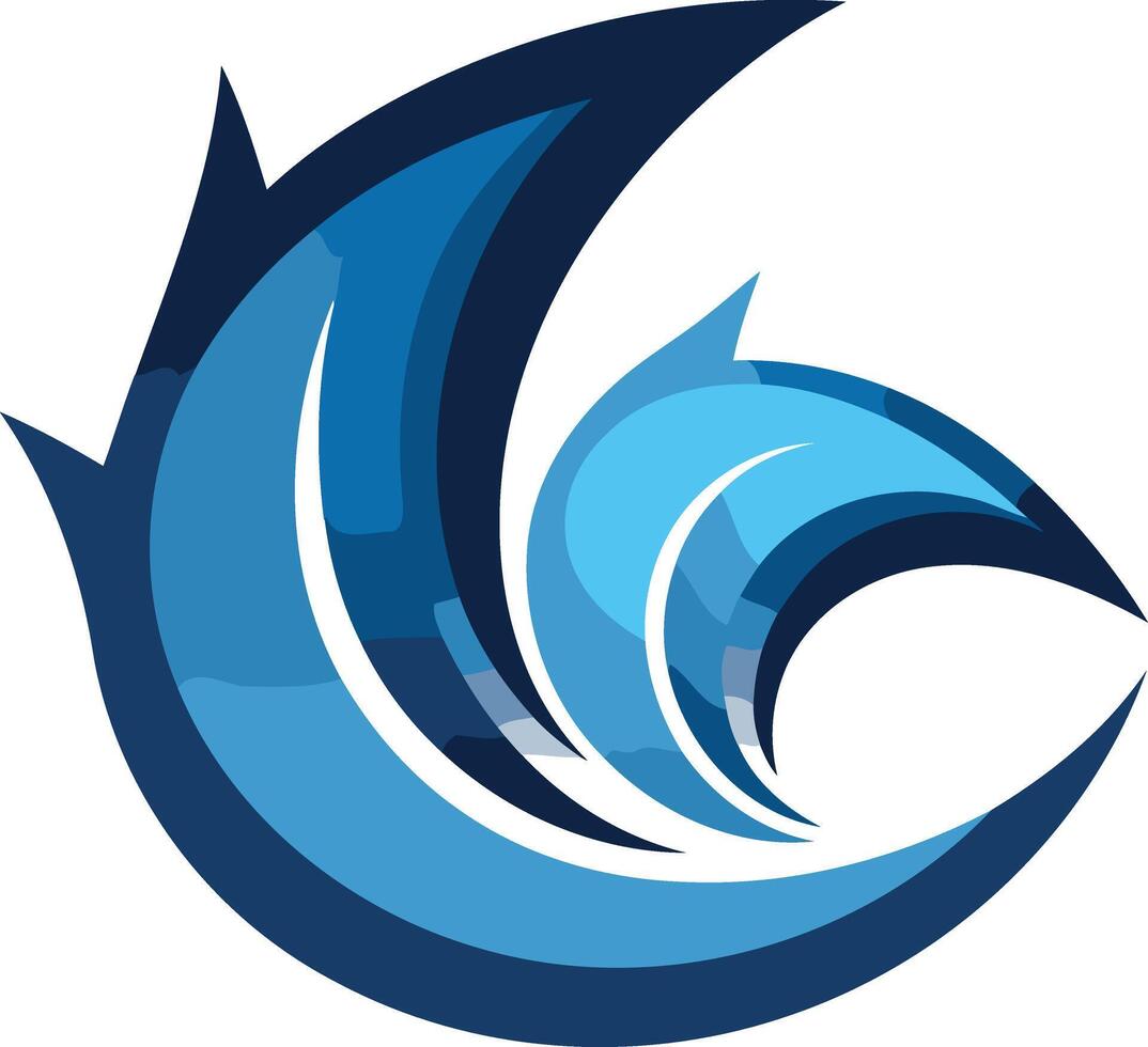 Abstract Blue Wave Design vector