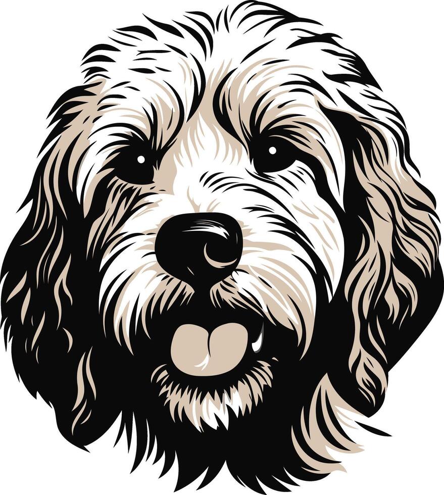 A Portrait of a Happy Cockapoo vector