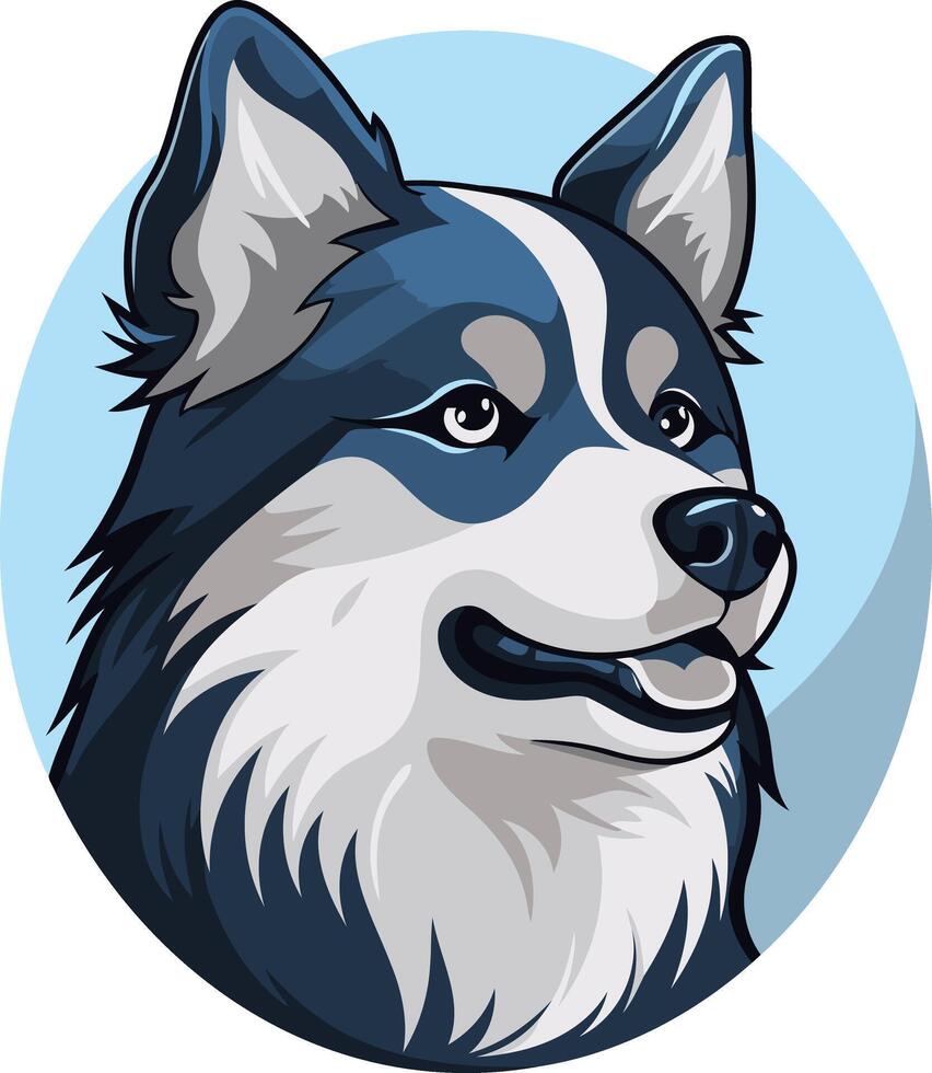 Portrait of a Husky Dog vector