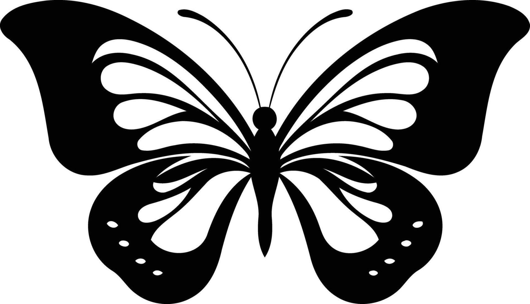 Simple silhouette of a butterfly, perfect for adding a touch of elegance to any design vector
