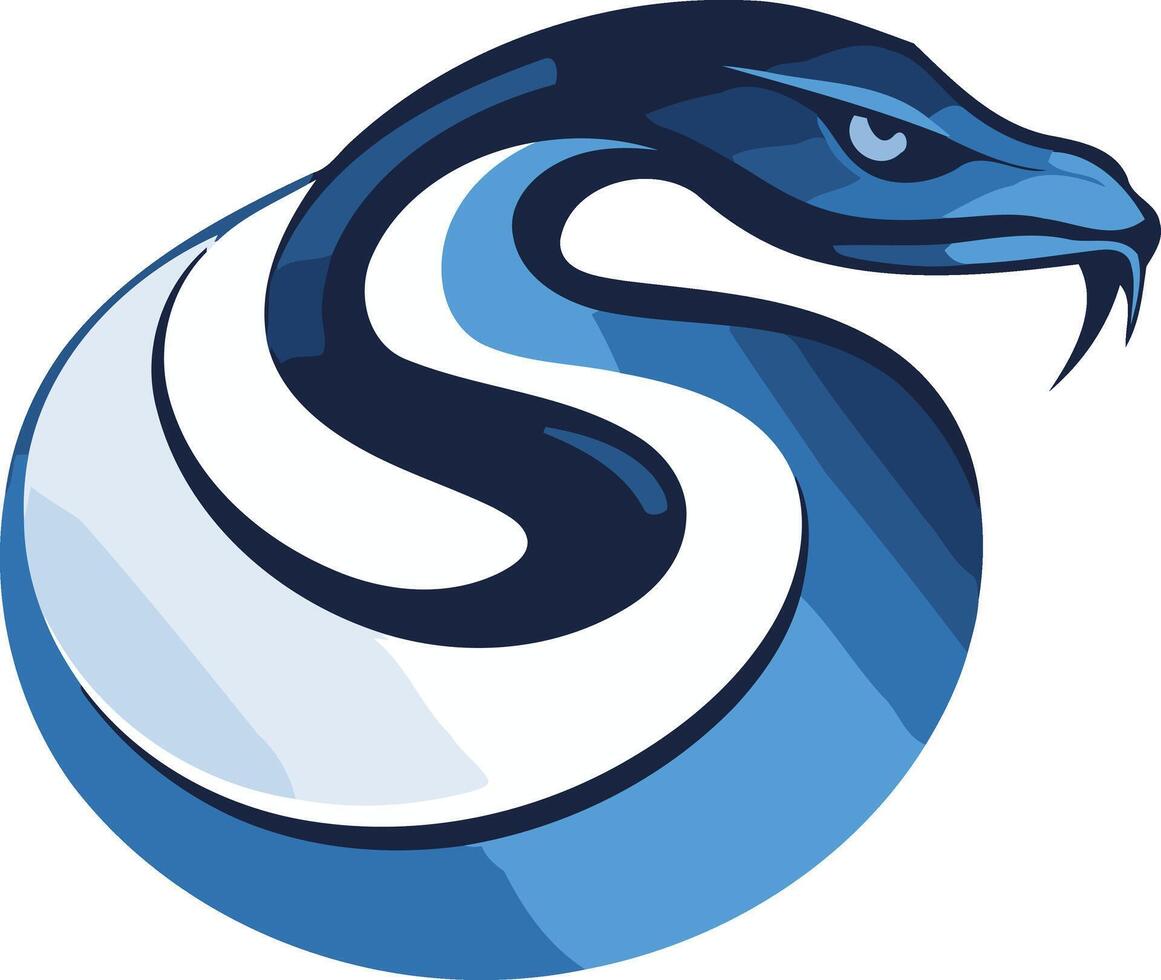 Abstract Snake Design in Shades of Blue vector