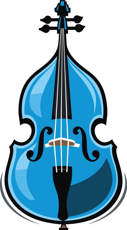 Blue Double Bass Illustration vector