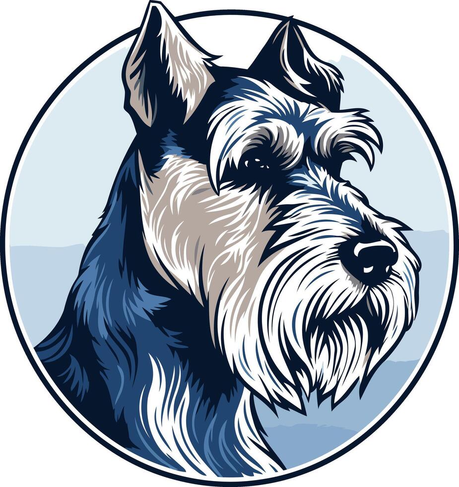 Portrait of a Miniature Schnauzer vector