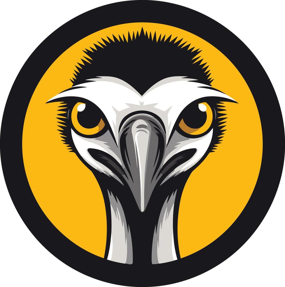 Close up Portrait of an Emu Head vector